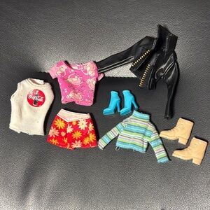Y2K/Vintage Barbie Clothing Lot - Shirt, Jacket, Shoes, Shorts
